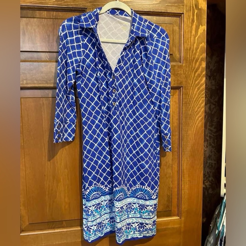 Lilly Pulitzer Ansley Polo Dress Size S Blue Grotto